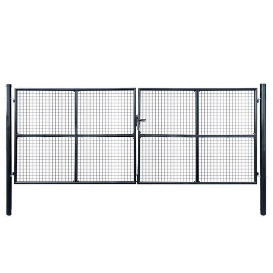 Tuinpoort – Tuindeur – Tuinhek – Hekpoort – Hekdeur – Gegalvaniseerd Staal – 400x150 cm – Weerbestendig En Veilig