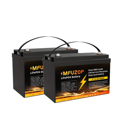 Lithium Accu – LiFePO4 Batterij – Oplaadbare Accu – Bootaccu – Startaccu – 100Ah Capaciteit – Onderhoudsvrij & Snelladen - Set van 2