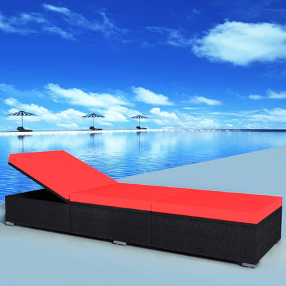 Loungestoel – Verstelbare Tuinstoel – Buitenstoel – Ligstoel - Rattan Stoel – Verstelbare Rugleuning – Weerbestendig Frame – Comfortabel Foam Kussen