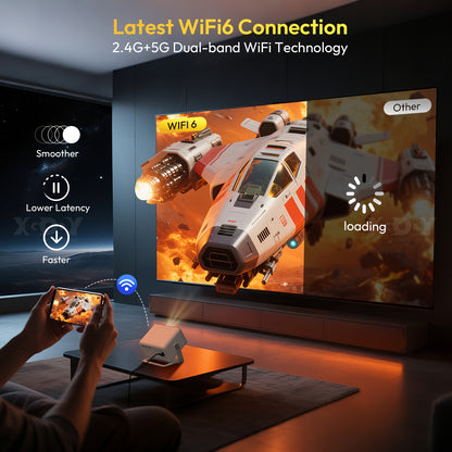 Beamer – Projector – Mini Beamer – Home Cinema – Smart Projector – Full HD 1920x1080 – Android 11 met Autofocus & Keystone Correctie – 650 ANSI Lumens
