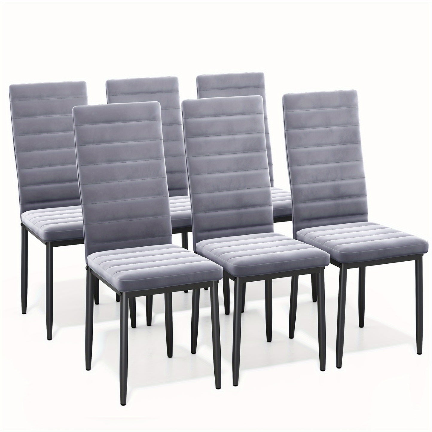 Eetkamerstoelen – Stoelen Set – Luxe Stoelen – Velours Stoelen – Design Stoelen – Lichtgrijs Velvet – Stevige Rugleuning – Eenvoudig Schoon Te Maken