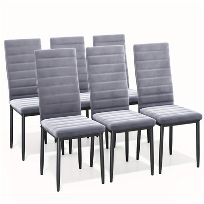 Eetkamerstoelen – Stoelen Set – Luxe Stoelen – Velours Stoelen – Design Stoelen – Lichtgrijs Velvet – Stevige Rugleuning – Eenvoudig Schoon Te Maken