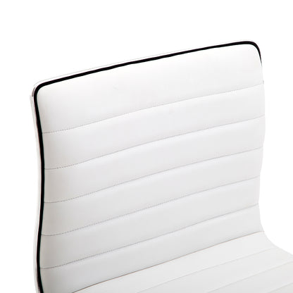 Hairdressing Chair, Salon Chair with Backrest, Height Adjustable, Steel PU, White, 48 x 52 x 78-90 cm