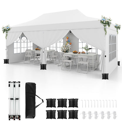 Vouwtent – Partytent – Evenemententent – Tuinkamer – Garden Pavilion – 3x6m Wit – Waterdicht – UV Bescherming 50+