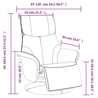Relaxfauteuil – Relaxstoel – Loungefauteuil – Draaifauteuil – Verstelbare Fauteuil – Kunstleer – 360° Draaibaar – Verstelbare Rugleuning 105-125°