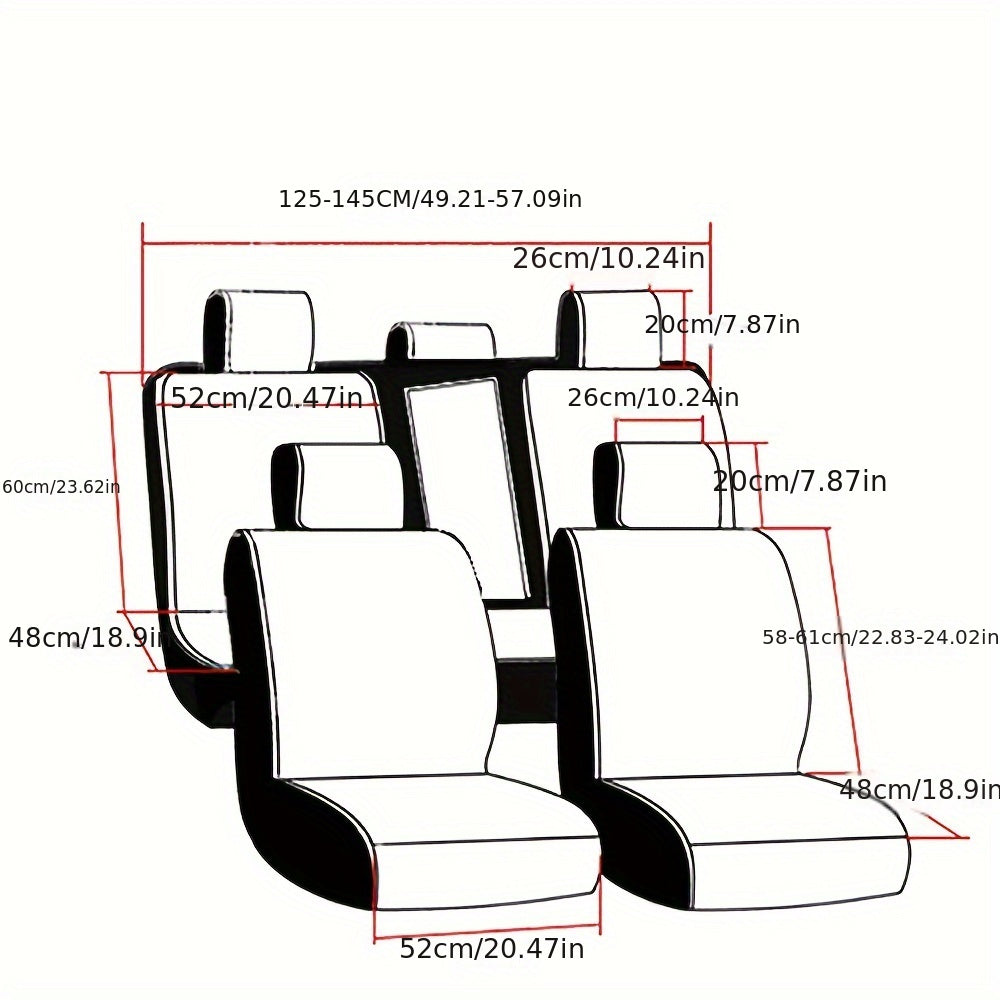 Autostoelhoes – Stoelhoes Auto – Autostoelhoes – Stoelbekleding Auto – Auto Interieur Bescherming – Universele Pasvorm – PU Leer Met Schuimvulling – Comfortabel Voor Alle Seizoenen – Complete Set Voor 5 Zits Auto