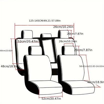 Autostoelhoes – Stoelhoes Auto – Autostoelhoes – Stoelbekleding Auto – Auto Interieur Bescherming – Universele Pasvorm – PU Leer Met Schuimvulling – Comfortabel Voor Alle Seizoenen – Complete Set Voor 5 Zits Auto