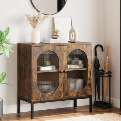 80.01cm Modern Rattan Storage Buffet Cabinet with Adjustable Shelves - -Standing Sideboard Suitable for, Dining Room, Entryway - Wood Tone Pantry Cabinet, Assembly Required