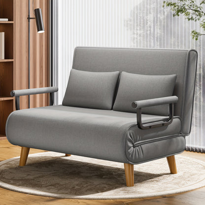 Zitzakbank – Slaapbank – Fauteuil – Sleeper Sofa – Bankbed – Lichtgrijs – 3-in-1 Multifunctioneel – 6-Posities Verstelbare Rugleuning
