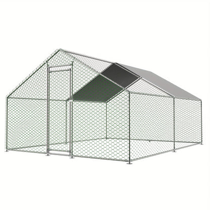 Spacious 3x4x2m Metal Free-Range Enclosure for Chickens, Rabbits & Small Animals with Safety Lock & Waterproof PE Cloth – Ideal for Outdoor Use in Pastures or Gardens, Small Livestock Housing | Mesh Design Enclosure | Stabl