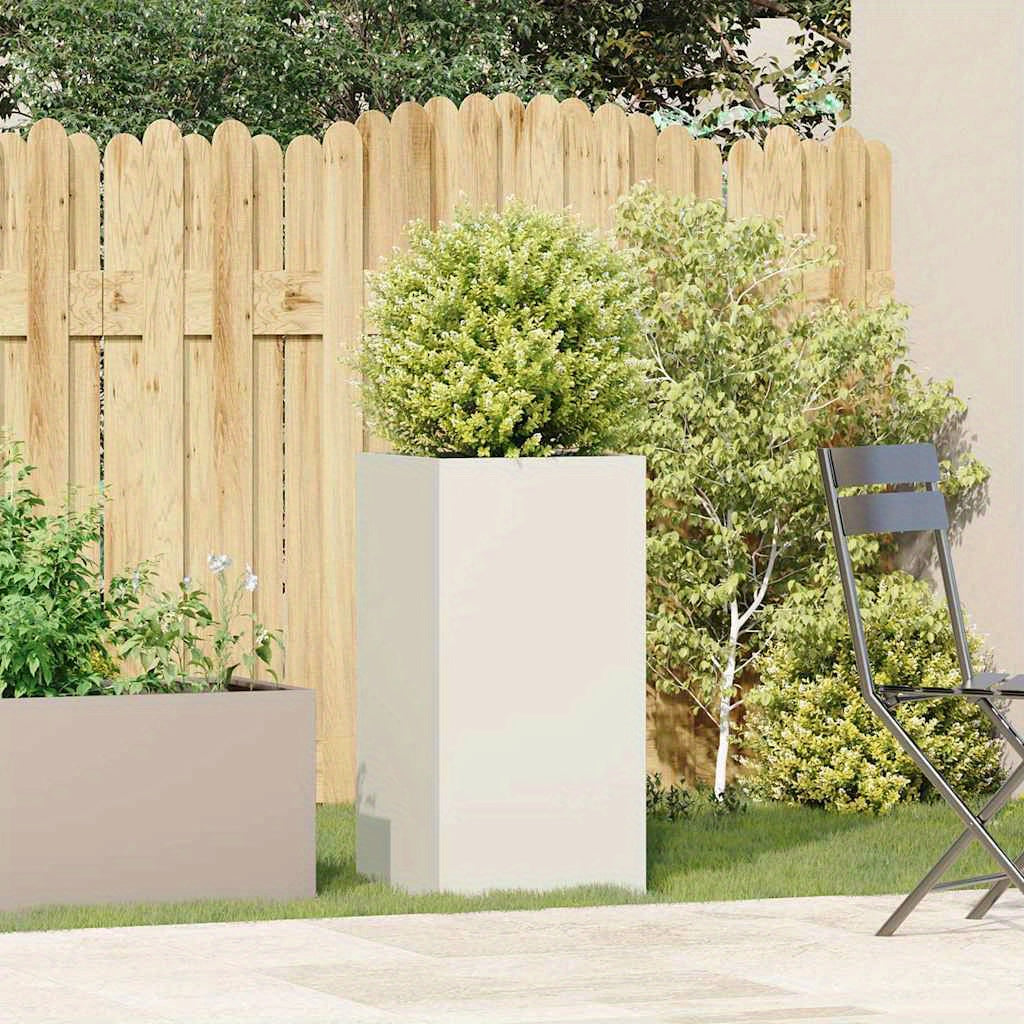 Plantenbak Steel – Plantenpot – Bloembak – Bloempot – Plantencontainer – Koudgewalst Staal – Wit – 40x40x80 cm – Duurzaam & Modern Design