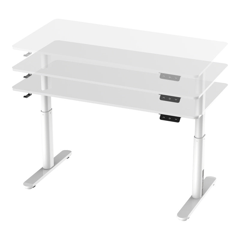 Verstelbaar Kinderbureau – Kindertafel – Bureau Voor Kinderen – Studie Tafel – Kinderschrijftafel – Wit – Verstelbare Hoogte 55-81 cm – Stil Motor Mechanisme