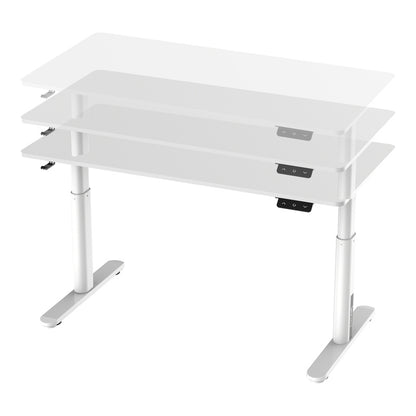 Verstelbaar Kinderbureau – Kindertafel – Bureau Voor Kinderen – Studie Tafel – Kinderschrijftafel – Wit – Verstelbare Hoogte 55-81 cm – Stil Motor Mechanisme