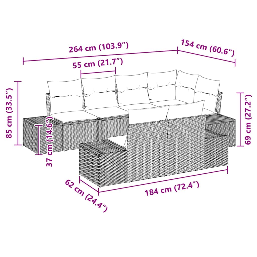 Vidaxl Modular Garden Sofa Outdoor Sectional Bench