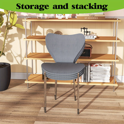 Stapelkast Stoelen – Eetkamerstoelen – Bistrostoelen – Kantinestoelen – Bistrostoelen – Set van 2 Stapelbare Stoelen – Ergonomisch Hoog Design – Duurzaam Kunststof Metalen Poten