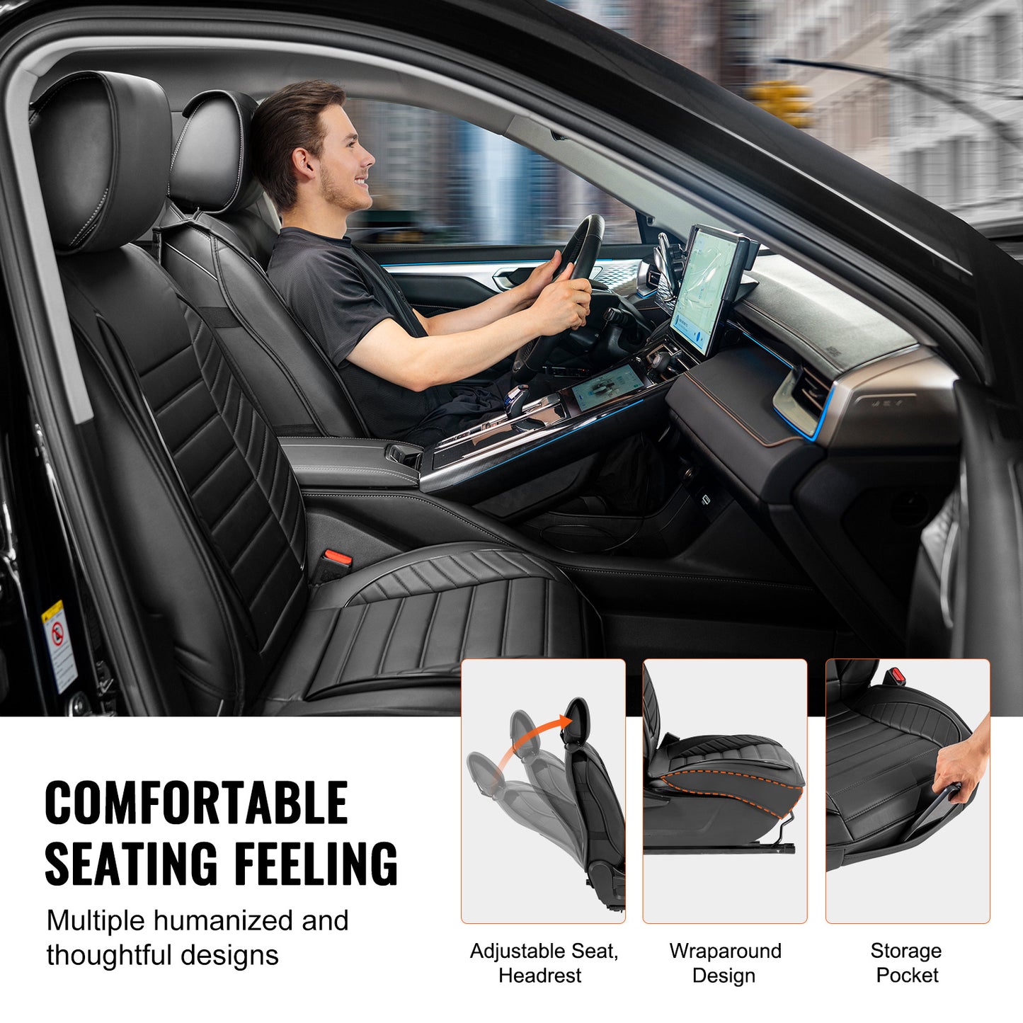 Autostoelhoes – Stoelhoes – Autostoelhoezens – Stoelhoezens – Autostoelbeveiliging – Universele Pasvorm – Kunstleer 9-delig – Airbag Compatibel