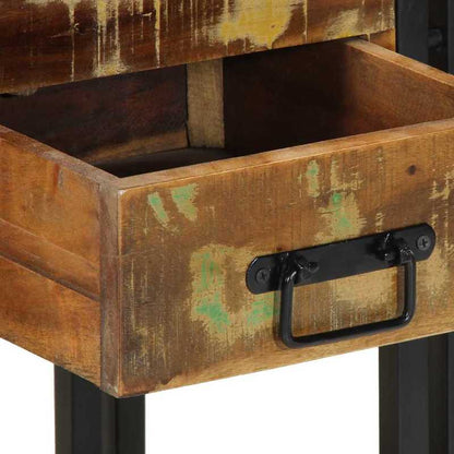 2pcs Modern Farmhouse Bedside Table with Storage - Sturdy Recycled Solid Wood Nightstand, 40x35x50cm, & Brown Distressed Finish, Space-Saving Design for Bedroom