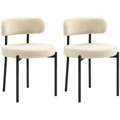 Eetkamerstoel – Stoel – Zitmeubel – Armstoel – Designstoel – Gestoffeerd Beige – Zwart Stalen Frame – Comfortabele Zitting