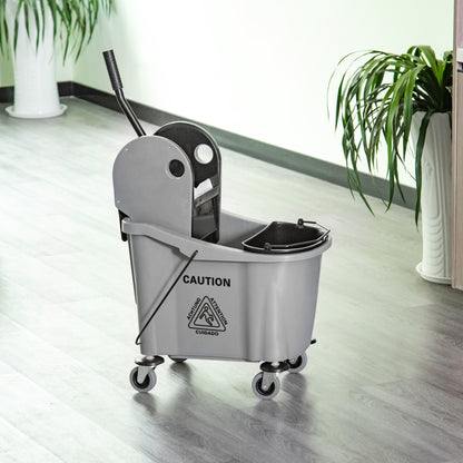 Mopwagen – Mopemmer – Dweilwagen – Vloerwisser – Dweilsysteem – 36 Liter Inhoud – Waterseparator Met 4 Wielen