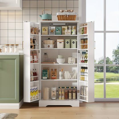 Keukenkast – Keukenrek – Opbergkast – Buffetkast – Wandkast – Wit – Verstelbare Planken – Dubbele Deuren