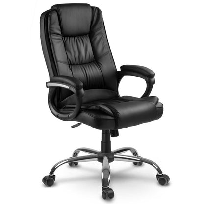 Bureaustoel – Kantoorstoel – Draaistoel – Gamestoel – Office Chair – Ergonomische Rugleuning Met Lendensteun – Dubbele Schuimvulling Voor Extra Comfort - Zwart