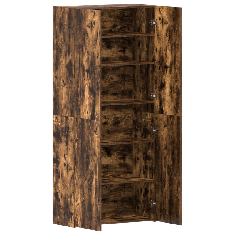 Schoenenkast – Schoenenrek – Schoenenopberger – Schoenenbank – Donkere Eiken Look – Ruim 80x35,5x180 cm – Hoogwaardig Hout