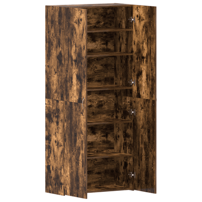 Schoenenkast – Schoenenrek – Schoenenopberger – Schoenenbank – Donkere Eiken Look – Ruim 80x35,5x180 cm – Hoogwaardig Hout