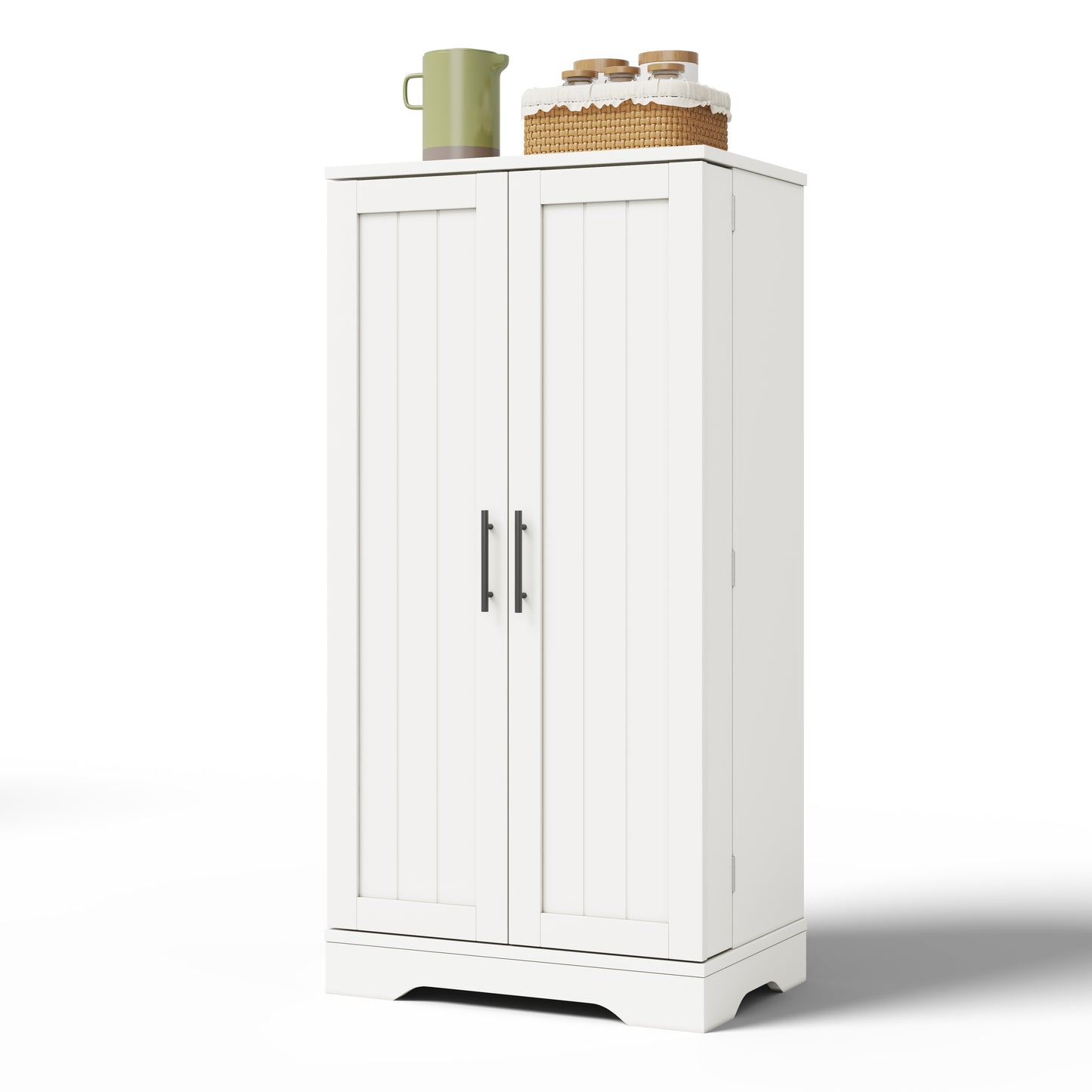 Kastje – Opbergkast – Voorraadkast – Dressoir – Woonkamerkast – Wit – Modern 3D Golfpatroon – Verstelbare Legplank – 120x60x40 cm – Stabiel & Veilig