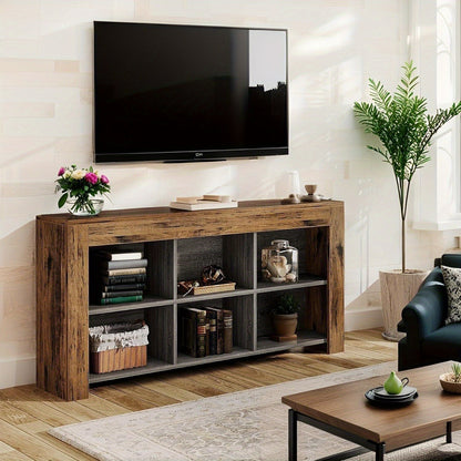Sidetable Houten Tafel Console Tafel Wandtafel Haltafel – 6 Opbergvakken – Massief Hout – 160x30x80 cm – Robuust & Duurzaam – Gemakkelijk Montage