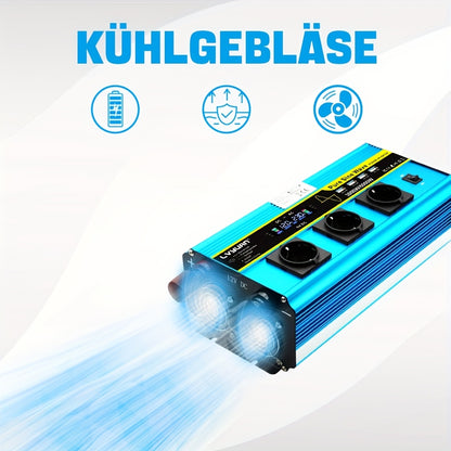 Omvormer – Spanningsomvormer – Stroomomzetter – Inverter – Converter – 3000W Vermogen – Zuivere Sinusgolf Uitgang – LCD Display & Afstandsbediening