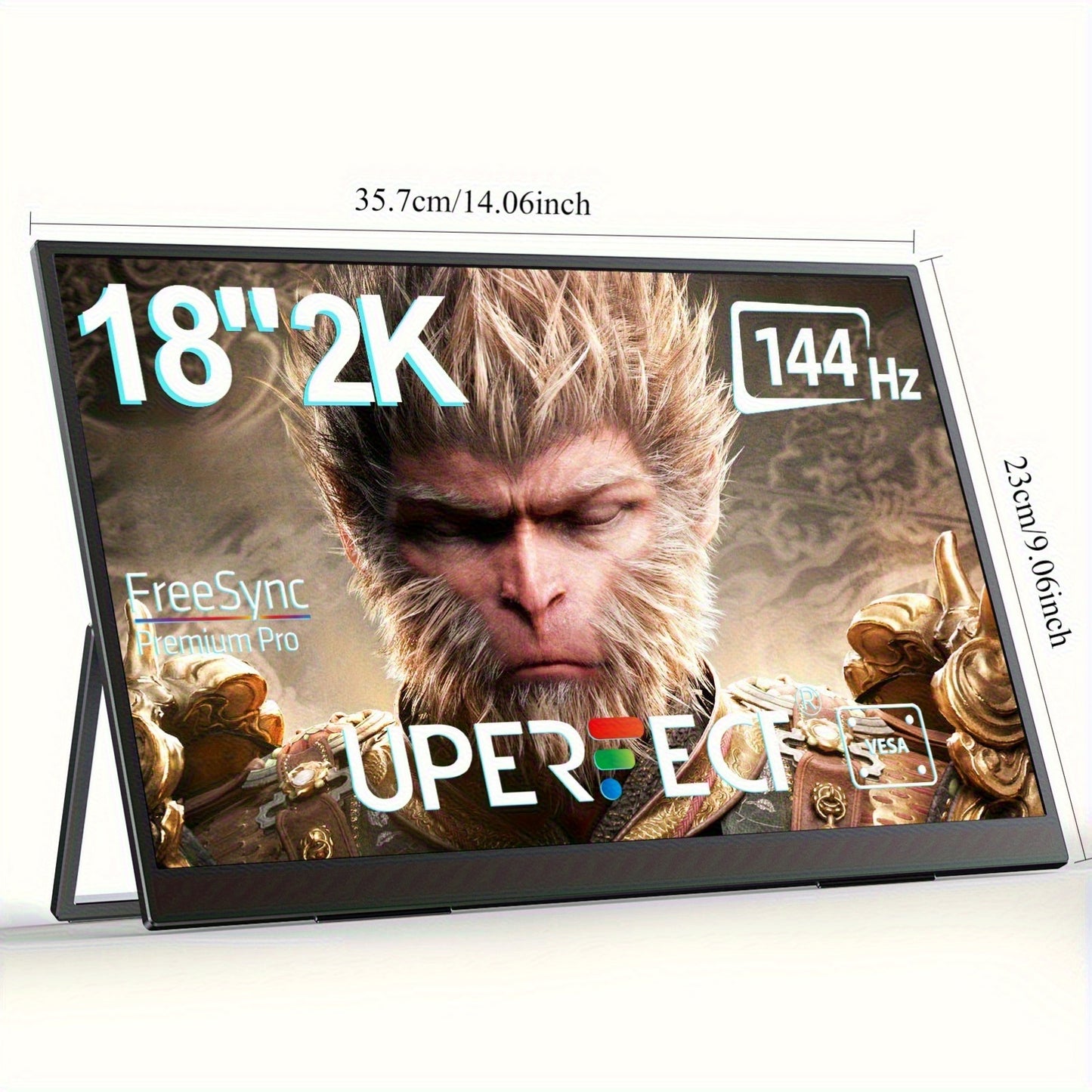 Gamingmonitor – Draagbare Monitor – Portable Scherm – USB-C Monitor – 2K Monitor – 18 Inch – 144Hz Verversing – 100% DCI-P3 Kleurenspraak