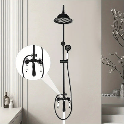 Douchekraan – Douche Set – Douchethermostaat – Mengkraan – Douchearmatuur – Messing Materiaal – Instelbare Temperatuur – Wandmontage – Retro Design