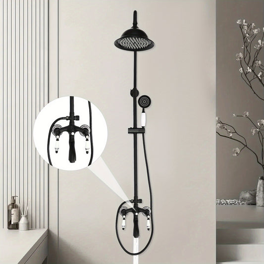 Douchekraan – Douche Set – Douchethermostaat – Mengkraan – Douchearmatuur – Messing Materiaal – Instelbare Temperatuur – Wandmontage – Retro Design