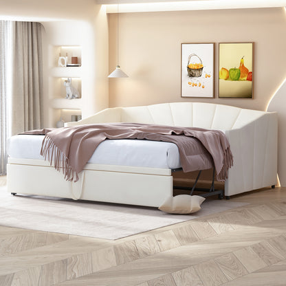 Opbergbed – Bedframe – Opbergbedlade – Slaapbed – Bed met lades – Modern wit – Ruimtebesparend ontwerp – Geschikt voor matras 140x200 cm