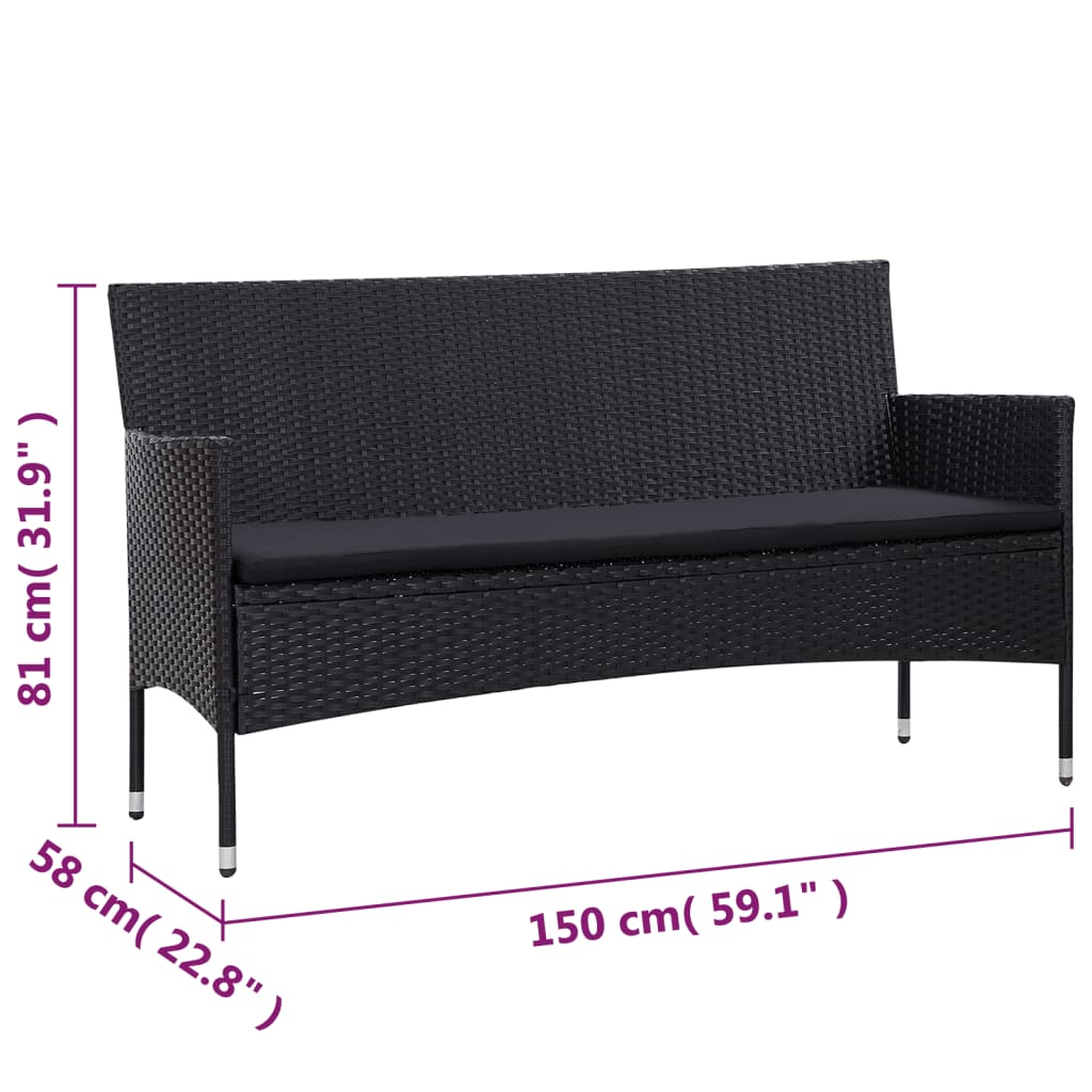 Loungeset – Tuinmeubelset – Zitgroep – Balkonset – Loungemeubel – Polyrotan – 5-Delig – Inclusief Comfortabele Kussens