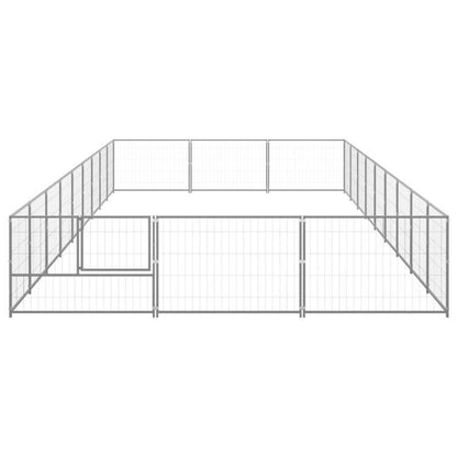 Hondenren – Hondenomheining – Huisdierenren – Hek – Buitenren – Silvery – 27m² Oppervlakte – Stevig Heavy-Duty Stalen Frame