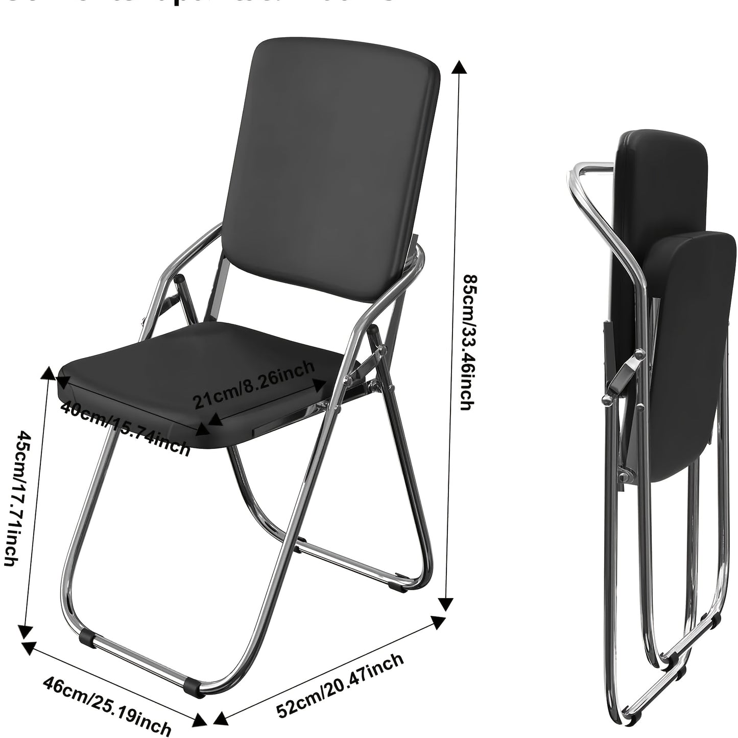 Opvouwbare stoel – inklapstoel – klapstoel – kampeerstoel – vouwstoel – Set van 4 – Stalen frame & PU-kunstleer – Ergonomische rugleuning met armleuningen