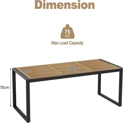 Tuintafel Acaciahout – Tuindiningtafel – Terrastafel – Buitenkeukentafel – Picknicktafel – Voor 8 Personen – Weerbestendig Hout – Ingebouwde Parasolhouder