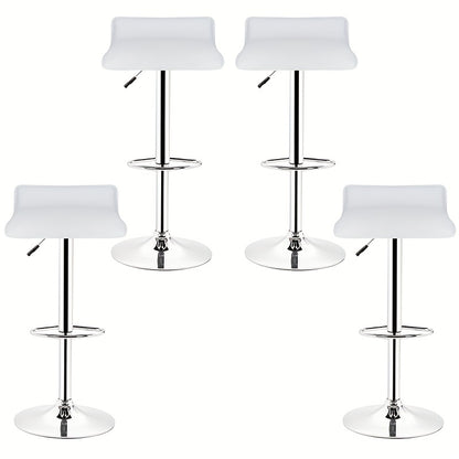 Barstoel – Barkruk – Barkrukken – Barstoelenset – Bistrostoel – Set Van 4 – Verstelbare Zithoogte – Vegan Kunstleer Wit