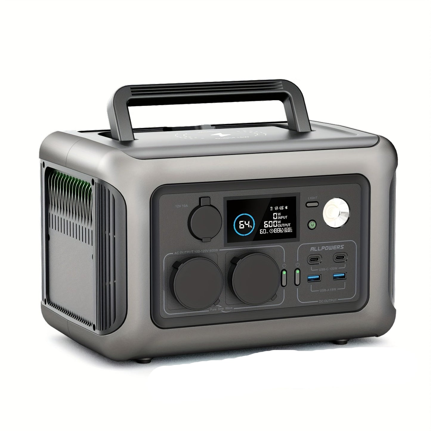 Draagbare Powerstation – Mobiele Accu – Outdoor Generator – Noodstroomvoorziening – Camping Accu – 299Wh LiFePO4 Batterij – 600W Vermogen met UPS Functie