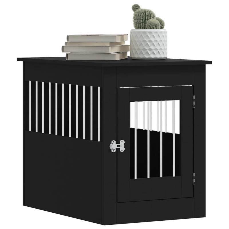 Hondenbench – Hondenkooi – Hondenhok – Hondenkennel – Hondenhuisje – Zwart – Gemaakt van Behandeld Hout – Afmetingen 55 x 80 x 68 cm