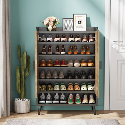 Schoenenkast – Schoenenrek – Schoenopberger – Schoenendisplay – Schoenenkastje – 7-laags – Geschikt voor 25 paar schoenen – Modern Wit