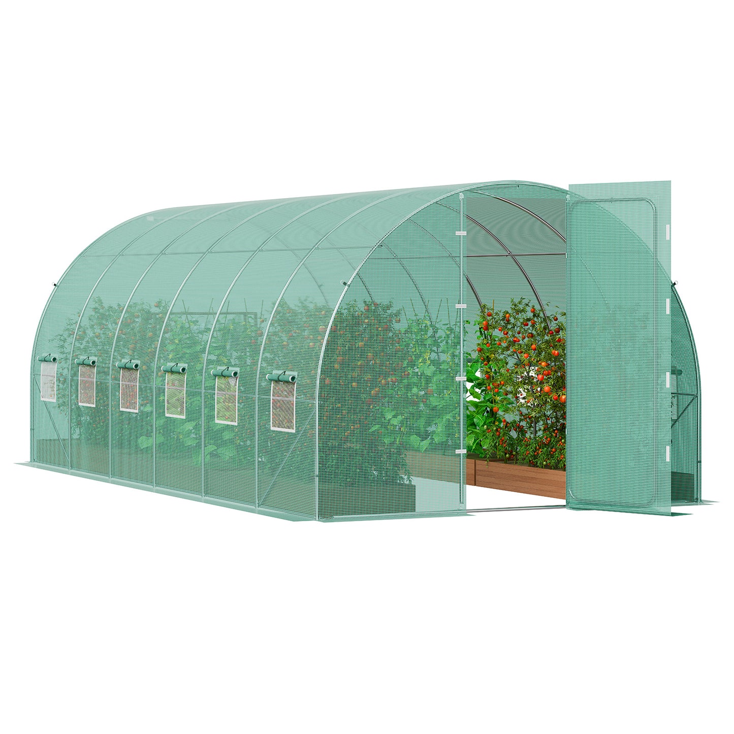 Tunnelkas – Walk-In Kas – Tuinkas – Kweekkas – Grote Afmeting – Verzinkt Frame – UV-Bestendige PE-Cover