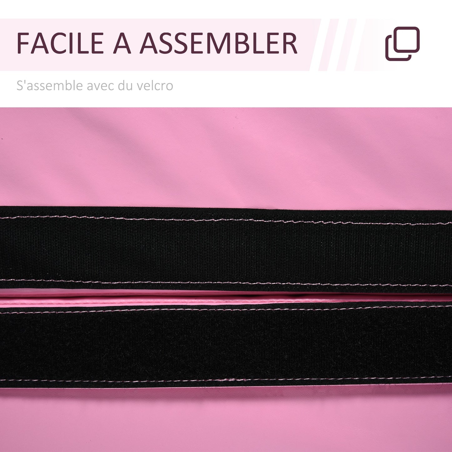 Paaldansmat – Valmat – Beschermmat – Oefenmat – Sportmat – Diameter 150 cm – Dikte 5 cm – Opvouwbaar – Waterdicht kunststof – Roze