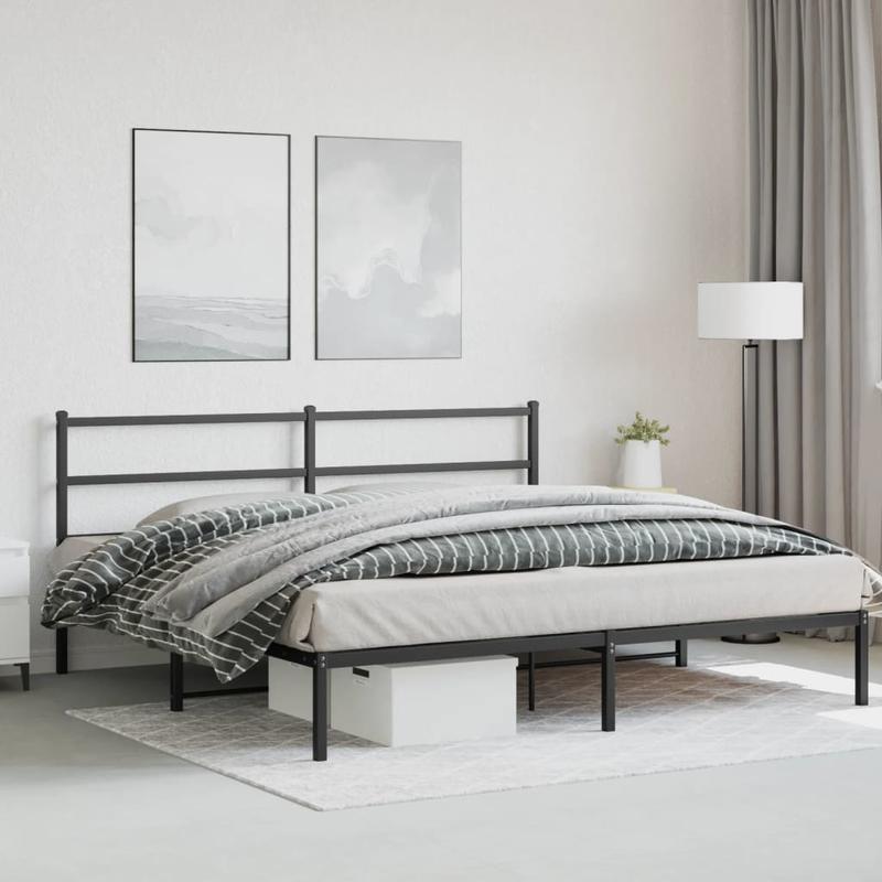 Metalen Bedframe – Bedframe – Bedbodem – Stalen Bedframe – Zwart Bedframe – Robuust Stalen Frame – 183x213 cm – Duurzaam & Stevig