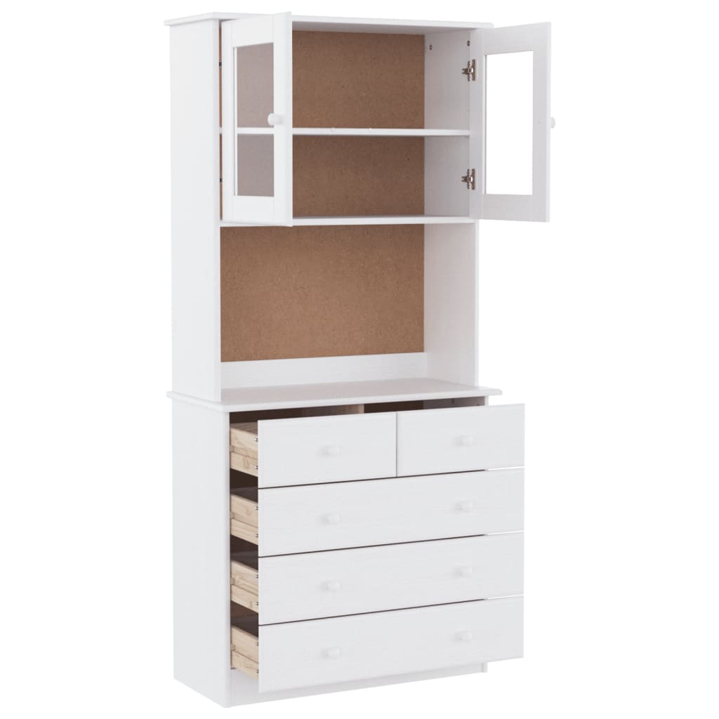 Hoogkast – Opbergkast – Boekenkast – Dressoir – Ladekast – Wit – Houten Materialen – Hoog En Ruimtebesparend