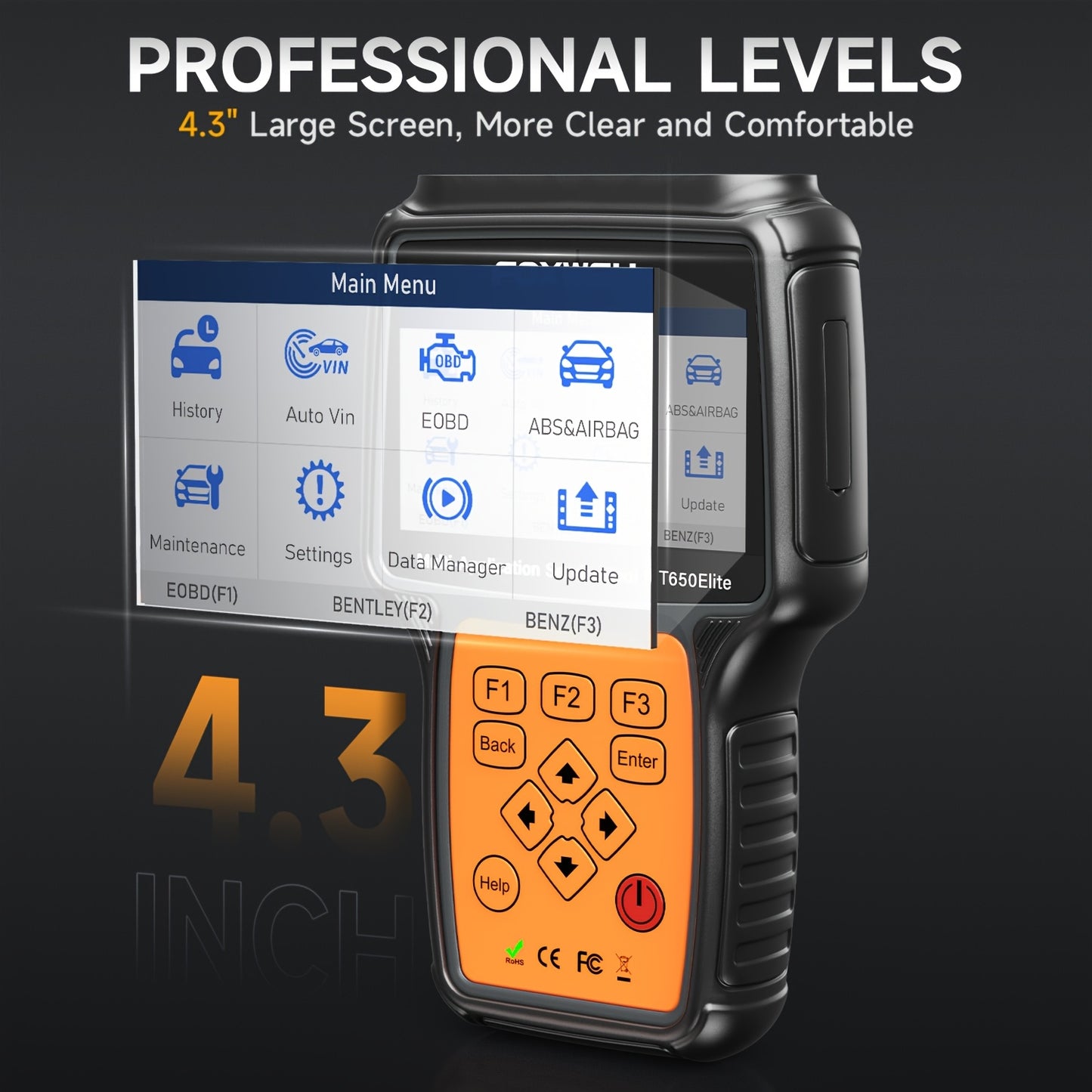 Auto OBD2 Scanner – Diagnose Scanner – Foutcode Lezer – Auto Diagnosetool – Bi-directionele Scanner – 26 Resetfuncties – Gratis Levenslange Updates – Draadloos Zonder Batterij