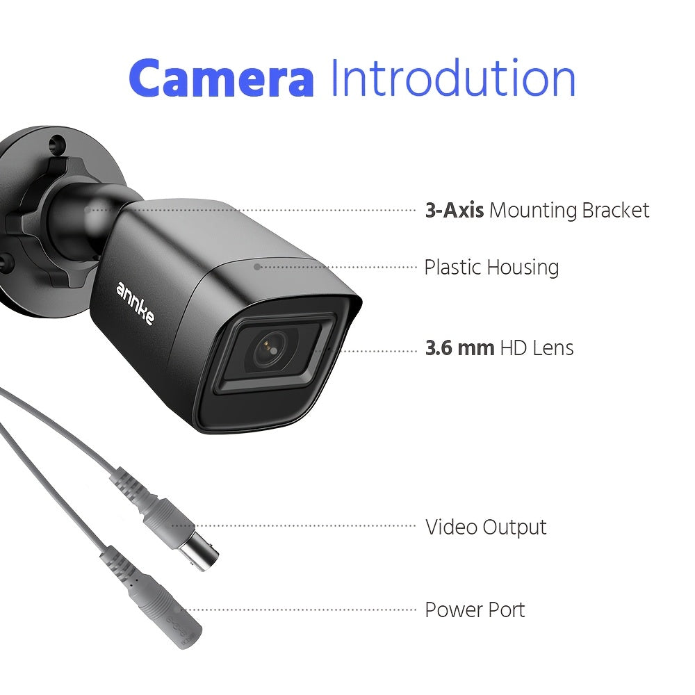 CCTV Beveiligingsset – Bewakingscamera – Veiligheidssysteem – Analoge Cameraset – Camerabewaking – 4x 1080P Camera’s – Mensen- en Voertuigdetectie – Realtime E-mail Alerts – 5-in-1 DVR Zonder HDD