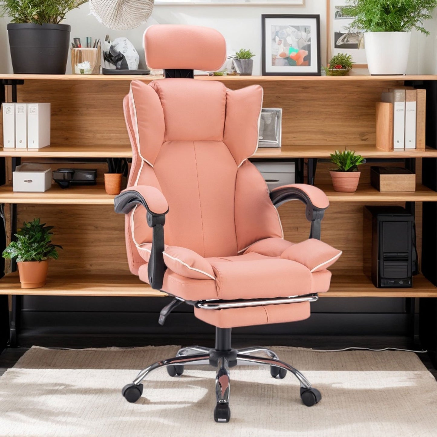 Executive Office Chair with Foot Rest High Back Office Chair Computer Gaming Chairs Black