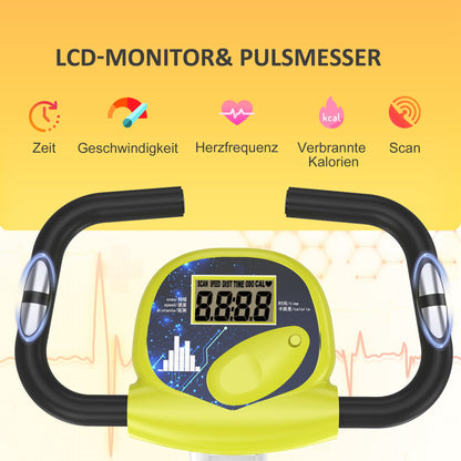 Fietstrainer – Hometrainer – Bureaufiets – Bewegingstrainer – Mini Hometrainer – Inklapbaar – 8 Verstelbare Magneetweerstanden – LCD Monitor